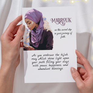 Nieuw Hijabi Wenskaart Mabrouk Feestdagenkaart