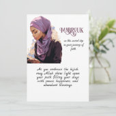 Nieuw Hijabi Wenskaart Mabrouk Feestdagenkaart (Staand voorkant)