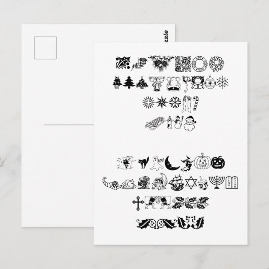 NIEUW HolidayPi BT afbeelding lettertype Briefkaart (Voorkant / Achterkant)