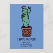 Nieuw Home Adres Bewegende aankondiging Cactus Doo Briefkaart (Voorkant)