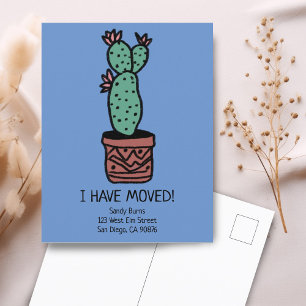 Nieuw Home Adres Bewegende aankondiging Cactus Doo Briefkaart