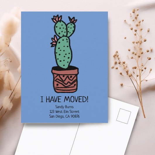 Nieuw Home Adres Bewegende aankondiging Cactus Doo Briefkaart