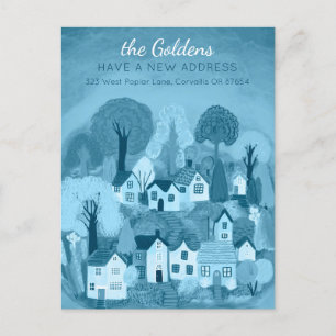 Nieuw Home Adres Bewegende Schattigee Country Vill Briefkaart