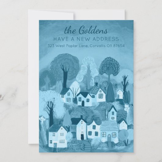 Nieuw Home Adres Bewegende Schattigee Country Vill Kaart (Voorkant)