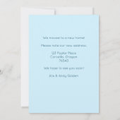 Nieuw Home Adres Bewegende Schattigee Country Vill Kaart (Achterkant)