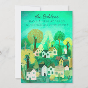 Nieuw Home Adres Bewegende Schattigee Country Vill Kaart