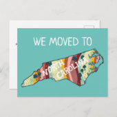 NIEUW HOME ADRES North Carolina State Map Briefkaart (Voorkant / Achterkant)