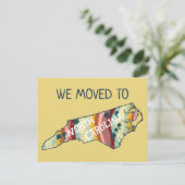 NIEUW HOME ADRES North Carolina State Map Briefkaart (Staand voorkant)