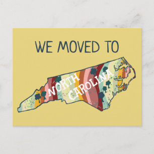 NIEUW HOME ADRES North Carolina State Map Briefkaart