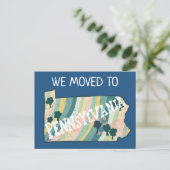NIEUW HOME ADRES Pennsylvania State Kaart (Staand voorkant)