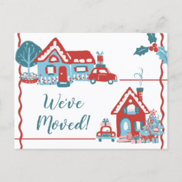 Nieuw Home Adres Vakantie Wij verhuisden Retro Vin Aankondigingskaart