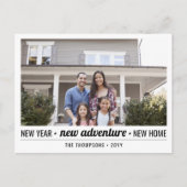 Nieuw Home Avontuur Modern Script 2 Foto Nieuwjaar Feestdagenkaart (Voorkant)