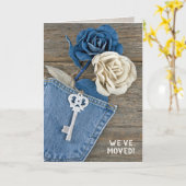 Nieuw Home denim-roos met sleutel Kaart (Gele Bloem)