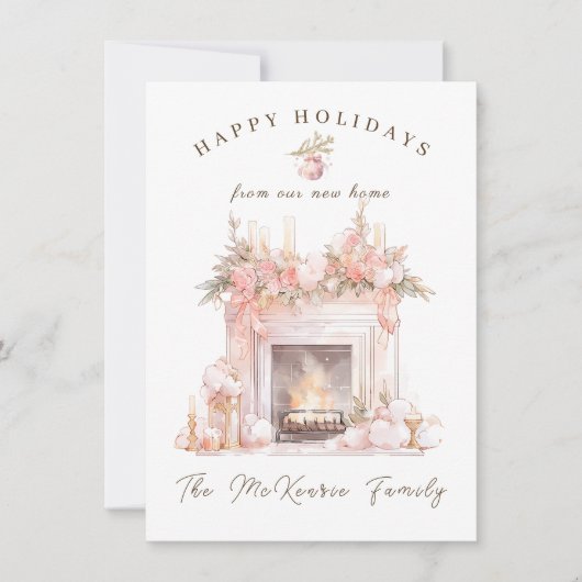 Nieuw Home Feestelijke open haard Kerstvakantie Ka Feestdagenkaart (Voorkant)