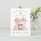 Nieuw Home Feestelijke open haard Kerstvakantie Ka Feestdagenkaart (Staand voorkant)