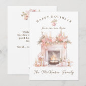 Nieuw Home Feestelijke open haard Kerstvakantie Ka Feestdagenkaart (Voorkant / Achterkant)