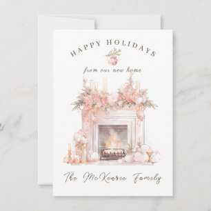 Nieuw Home Feestelijke open haard Kerstvakantie Ka Feestdagenkaart