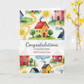 Nieuw Home Felicitaties Patroon Aangepast adres Kaart (Gele Bloem)