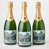 Nieuw Home Foto Jaar Housewarming Client Gift Sparkling Wijnetiket (Flessen)