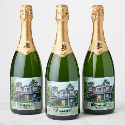 Nieuw Home Foto Jaar Housewarming Client Gift Sparkling Wijnetiket (Flessen)