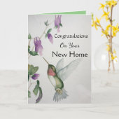 Nieuw Home Gefeliciteerd Happy Hummingbird Kaart (Gele Bloem)