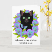 Nieuw Home Gefeliciteerd Kaart - Bloemenkat schatt (Gele Bloem)