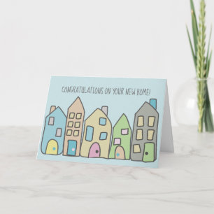 Nieuw Home Gefeliciteerd Paste Doodle Townhouses Kaart
