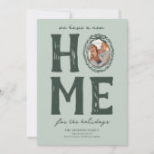 Nieuw Home Green Doodle Kerstvakantie Feestdagenkaart (Voorkant)