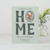 Nieuw Home Green Doodle Kerstvakantie Feestdagenkaart (Staand voorkant)