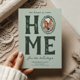 Nieuw Home Green Doodle Kerstvakantie Feestdagenkaart