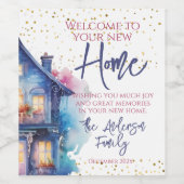 Nieuw Home Housewarming Welkom Wijn Etiket (Enkel label)