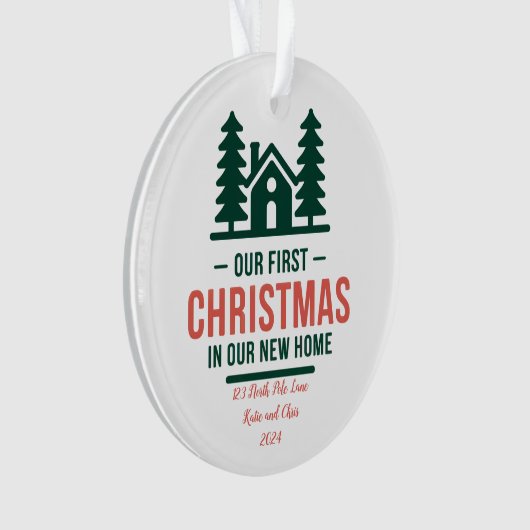 Nieuw Home Kerst Ornament 2024, Gepersonaliseerd (voorkant)