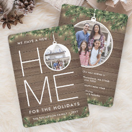 Nieuw Home Kerst Ornament Hout & Lichten 2 Foto Feestdagenkaart