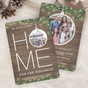Nieuw Home Kerst Ornament Hout & Lichten 2 Foto Feestdagenkaart