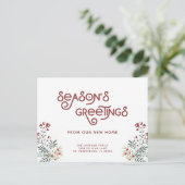 Nieuw Home Kerstbessen Vakantie Verhuizen Aankondigingskaart (Staand voorkant)