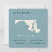 Nieuw Home Maryland Verhuisaankondiging Briefkaart (Voorkant)