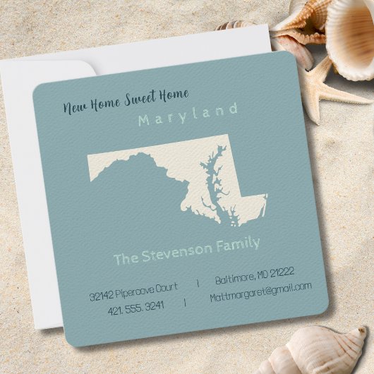Nieuw Home Maryland Verhuisaankondiging Briefkaart