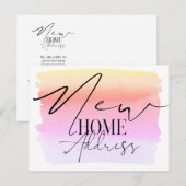 Nieuw Home Moderne Waterverf Nieuw Adres Briefkaar Briefkaart (Voorkant / Achterkant)