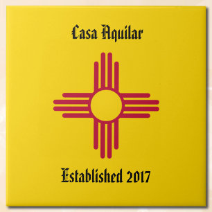 Nieuw Home New Mexico Zia Symbool Personaliseer Te Tegeltje