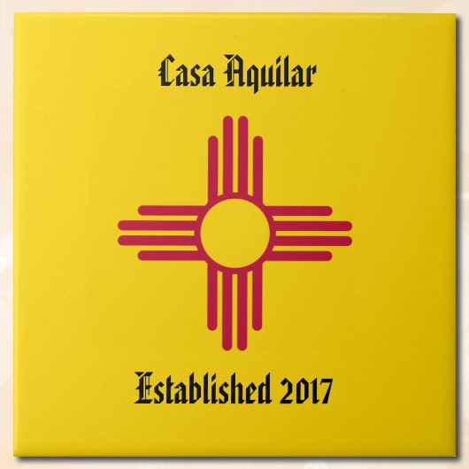 Nieuw Home New Mexico Zia Symbool Personaliseer Te Tegeltje
