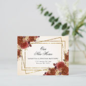 Nieuw Home Nieuw Adres Herfst Flowers Briefkaart (Staand voorkant)