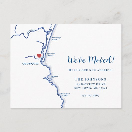 Nieuw Home Ogunquit Maine Kaart Verhuizen (Voorkant)