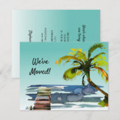 Nieuw Home Palm Tree Waterfront Dock Aqua Moving Aankondiging (Voorkant / Achterkant)