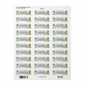 Nieuw Home Palm Trees Beach Scene Retouradres Etiket (Full Sheet)