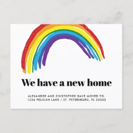 Nieuw Home Rainbow Gay Couple Verhuizen Aankondigingskaart