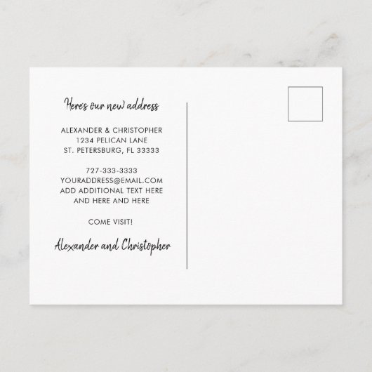 Nieuw Home Rainbow Gay Couple Verhuizen Aankondigingskaart (Achterkant)