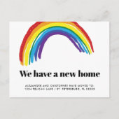 Nieuw Home Rainbow Gay Couple Verhuizen Aankondigingskaart (Voorkant)