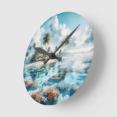 Nieuw Home Reizen Liefhebbers Malediven Blauwe Wit Ronde Klok (Hoek)