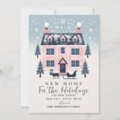 Nieuw Home Rustiek Roze Pastel Huis Kerst Kaart (Voorkant)