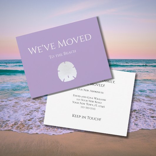 Nieuw Home Strand Zand Dollar Zacht Paarse Aankondiging